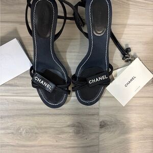 CHANEL Black Strappy Women's Sandals